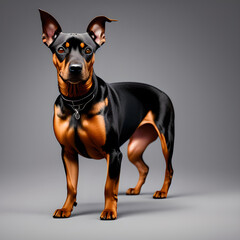 An illustration dog(German Pinscher)