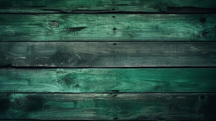 Green wooden planks background. Backdrops of wooden planks. Created with Generative AI technology.