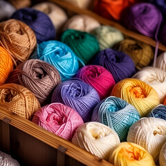 Fototapeta na wymiar Colorful yarn cotton, wool, linen thread