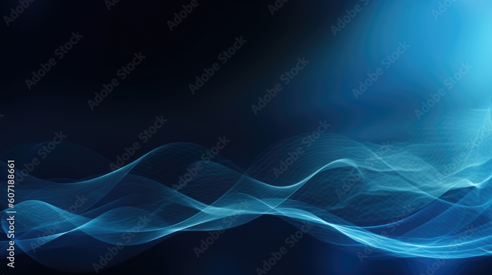 Poster blue wave abstract background technology. generative ai aig21.