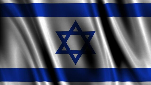 Animation of the Israel flag gracefully waving in the wind.