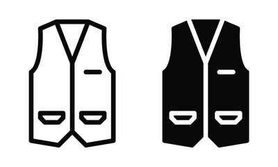Vest icon with outline and glyph style.