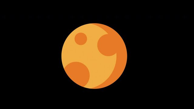 cartoon moon icon loop Animation video transparent background with alpha channel.