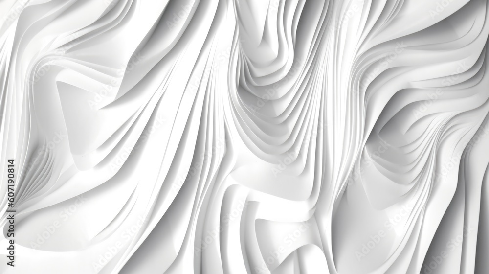 Poster closeup abstract 3d white wave plain paper texture background. generative ai aig21.