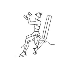 One continuous line drawing of a people with gymnastic activity. Gymnastic concept illustration in simple linear style. Fitness design concept vector illustration