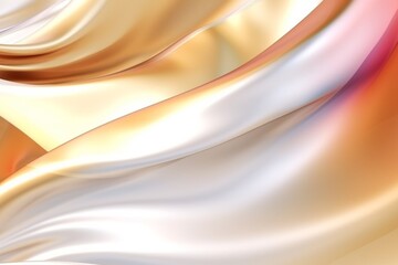 Obraz premium Abstract fluid holographic pastel curved wave in motion colorful background, Gradient design. Generative AI