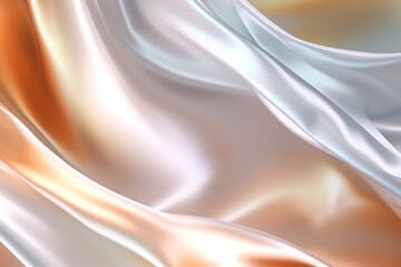 Obraz premium Abstract fluid holographic pastel curved wave in motion colorful background, Gradient design. Generative AI