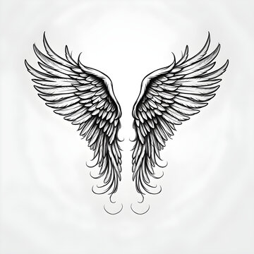 Wing tattoo design for back, shoulder, and arm on Craiyon