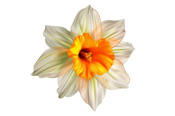 Fototapeta na wymiar Narcissus flower on transparent background. Generative AI.