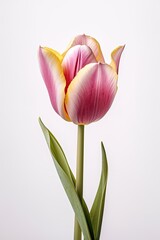Fototapeta premium Beautiful tulip flower isolated on white AI Generative