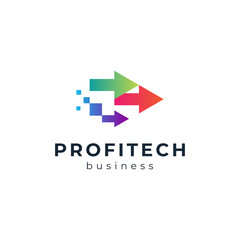 colorful arrow for technology and finance logo design