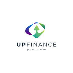 colorful and abstract arrow for finance and business logo design