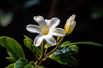 Portrait magnolia flower with light exposure AI Generative