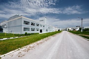 Fototapeta na wymiar Building of plant workshop for silica blocks production