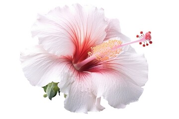 Portrait hibiscus flower isolated on white AI Generative - obrazy, fototapety, plakaty