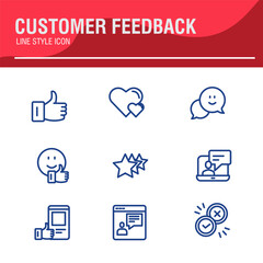 set line vector icon Testimonial, Customer Feedback and User Experience related icon set