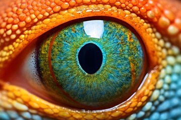 ultra close up macro sharp eye . AI generatif