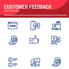 set line vector icon Testimonial, Customer Feedback and User Experience related icon set