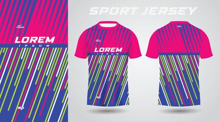 blue pink green shirt soccer football sport jersey template design mockup