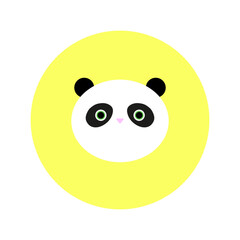 Cute doodle panda face. Vector illustration.