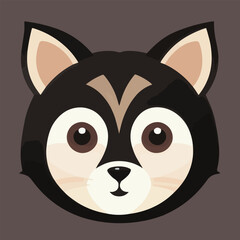 Cute vector illustration or icon of racoon