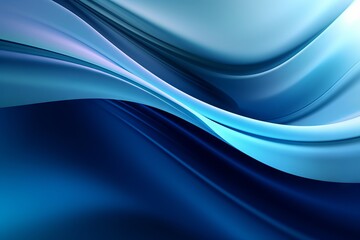 A blue and white abstract background with flowing waves. Generative AI