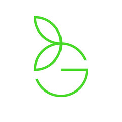 Letter G leaf creative minimal logo design