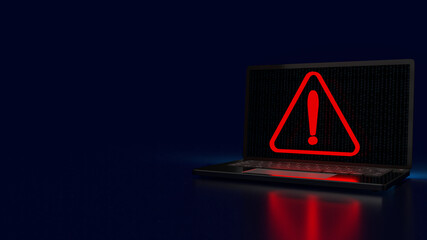 The red exclamation mark on notebook for warning technology concept 3d rendering