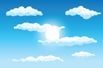Cloud Background Design, Sky Landscape Illustration, Decoration Vector, Banners And Posters