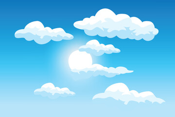 Cloud Background Design, Sky Landscape Illustration, Decoration Vector, Banners And Posters