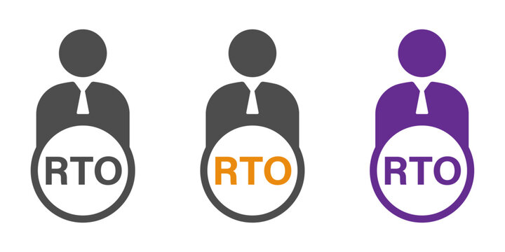 Human icon with word RTO recovery time signs