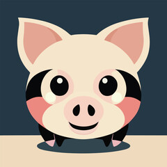 Cute vector illustation of a pig