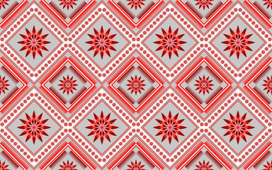 Ethnic pattern designs, ethnic pattern graphics, geometric shapes and flowers are used for weaving