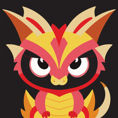 Cute vector illustrations of a dragon