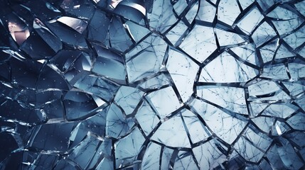 A shattered glass wall with a circular hole in the center. Generative AI