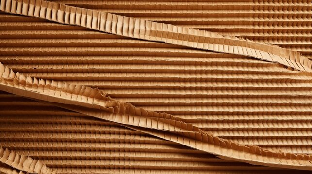 A close-up view of a cardboard texture with intricate details. Generative AI