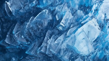 A stunning blue ice wall up close. Generative AI