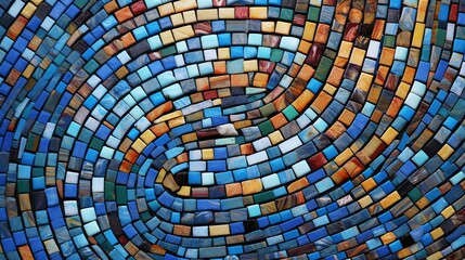A stunning and intricate mosaic tile wall up close. Generative AI
