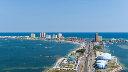 Aerial view of Pensacola Beach on Memorial Day Weekend 2023