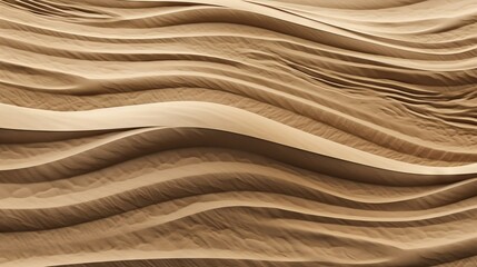 A sandy landscape with patterns and textures formed by the wind. Generative AI