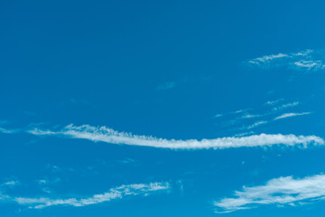 Blue sky and white clouds, Haleakala National Park, Maui, Hawaii. Cirrus cloud