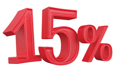15 Number Percent Red 3d