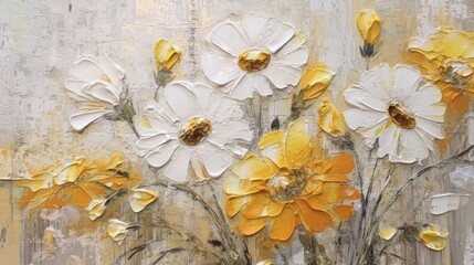 Beautiful textured oil painting of fresh blooming yellow and white flowers

Made with the highest quality generative AI tools