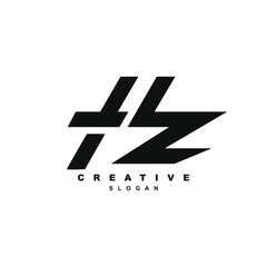 Letter TZ or HZ logo design vector for your brand or business - obrazy, fototapety, plakaty