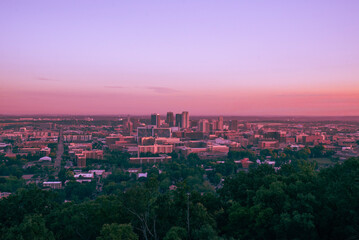 sunset over the city