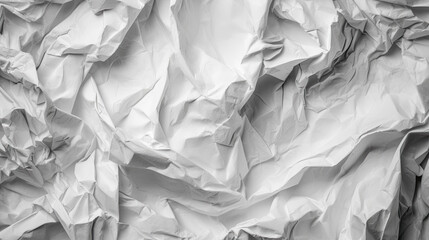 white blank paper crumpled on white background. Generative AI