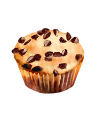 watercolor dessert chocolate cupcakes