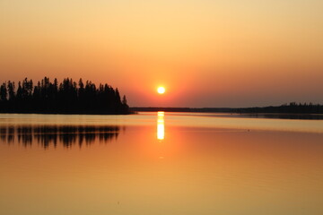 sunset on the lake