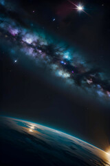 Fototapeta na wymiar Abstract illustration of galaxy, planets, stars