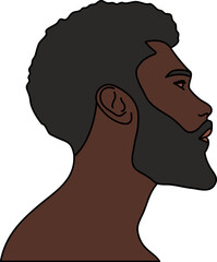 Beard Man Afro Hair Illustration Vector